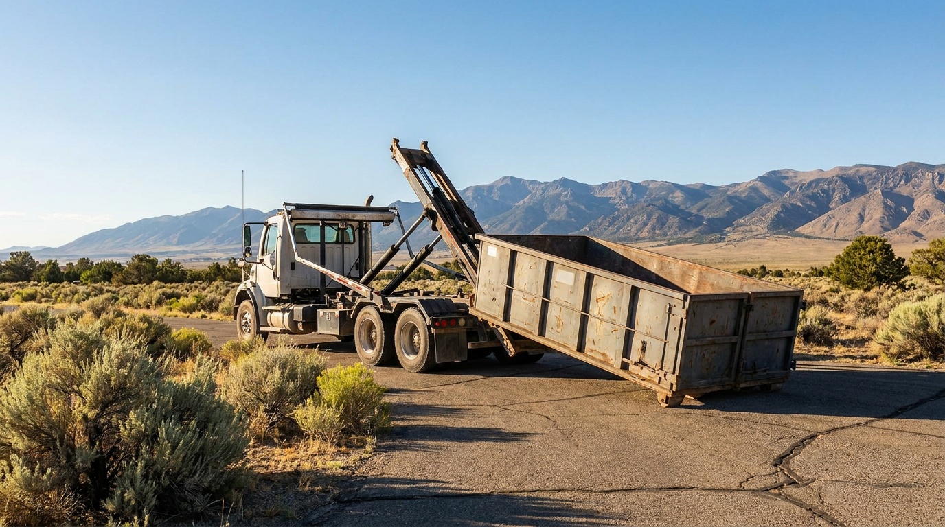 Dumpster delivery truck in San Ramon
